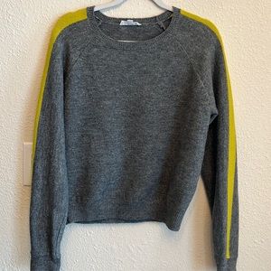 THML gray sweater with yellow stripes S